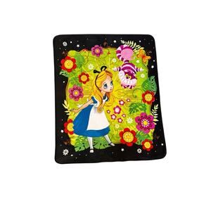 Alice in Wonderland Cheshire Cat Blanket Disney Floral Fleece Throw 50x60